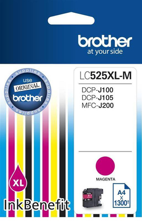 TUSZ ORYGINALNY BROTHER LC525XLM MAGENTA 1300 STRON