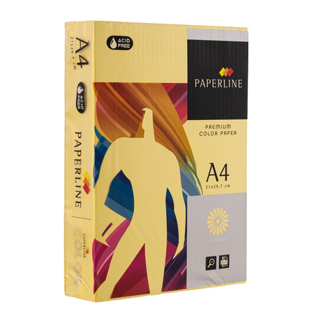 PAPIER KSERO KOLOR A4 PAPERLINE ŻÓŁTY 80G 500 ARK