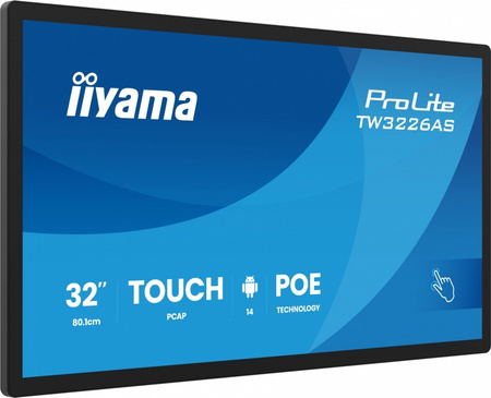 IIYAMA MONITOR 32 CALE TW3226AS-B3P POJ.10PKT.VA.24/7.FHD,500CD,HDMI,3XUSB,  1XUSB-C,RJ45,MIC, 2X5W,ANDROID 14,RK3567, 4/32GB, IISIGN2