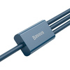 Kabel USB 3w1 Baseus Superior Series, USB do micro USB / USB-C / Lightning, 3.5A, 1.5m (niebieski)
