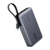 POWERBANK 20000MAH UGREEN PB551, 145W, USB + USB-C, WBUDOWANY KABEL (SZARY)