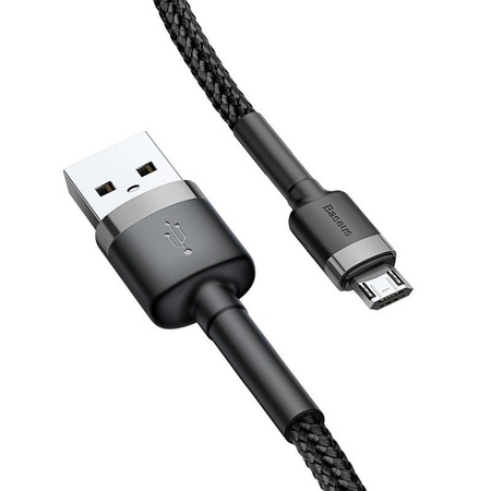 KABEL USB DO MICRO USB BASEUS CAFULE 2.4A 0.5M (SZARO-CZARNY)