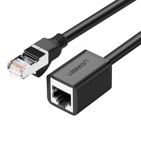 Kabel sieciowy UGREEN NW112 przedłużacz Ethernet RJ45, Cat. 6, FTP, z metalową wtyczną 2m, (czarny)