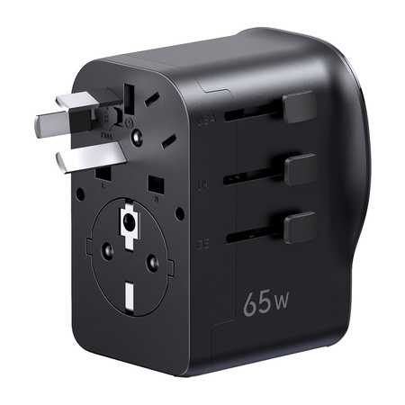 UNIWERSALNY ADAPTER PODRÓŻNY / ŁADOWARKA SIECIOWA UGREEN S550, 65W, 2X USB-C, 1X USB-A