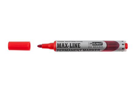 MARKER PERMANENTNY D.RECT MAX-LINE ML100 CZERWONY OKRĄGŁA