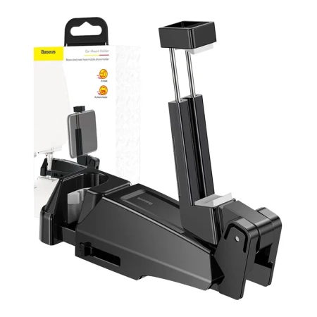 UCHWYT NA TELEFON, SMARTFON BASEUS NA ZAGŁÓWEK SAMOCHODOWY (CZARNY)