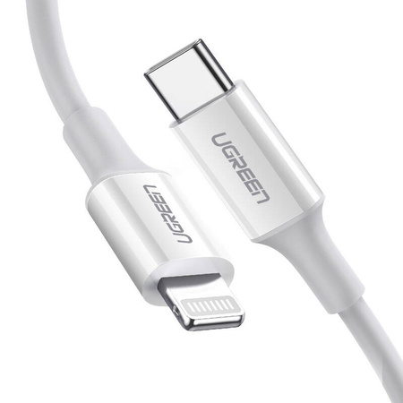 KABEL USB-C DO LIGHTNING UGREEN US171, 3A, 0.25M (BIAŁY)