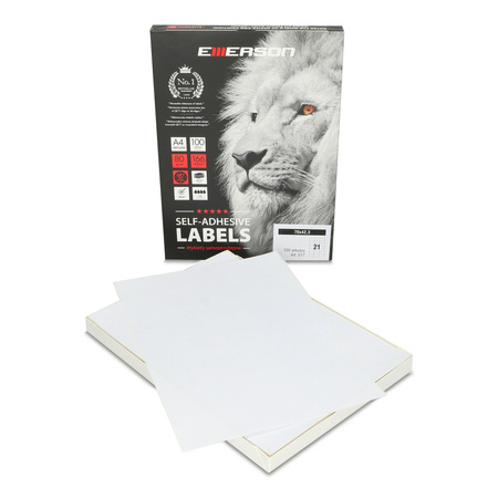 ETYKIETY SAMOPRZYLEPNE 70X42.3MM EMERSON 017 QCT BIAŁE 100ARK*21SZT