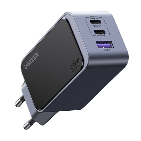 Ładowarka sieciowa UGREEN Nexode S 65W USB-A+2xUSB-C (szara)