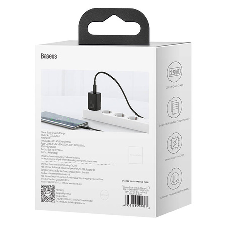 Ładowarka sieciowa BASEUS Super Si Quick Charger 25W 1xUSB-C (czarna)
