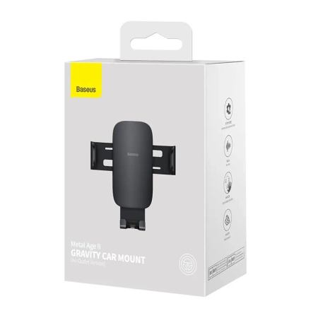 UCHWYT GRAWITACYJNY BASEUS METAL AGE II NA KRATKĘ SAMOCHODU (CZARNY)