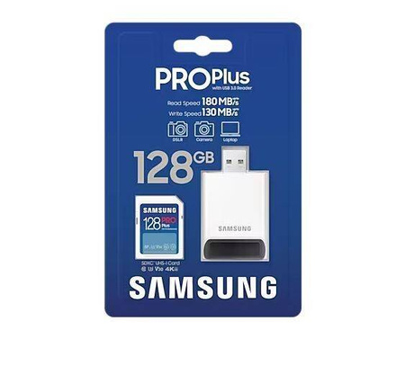 SAMSUNG KARTA PAMIĘCI SD PRO PLUS MB-SD128SB/WW 128GB + CZYTNIK