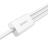 KABEL USB 3W1 BASEUS SUPERIOR SERIES, USB DO MICRO USB / USB-C / LIGHTNING, 3.5A, 1.5M (BIAŁY)