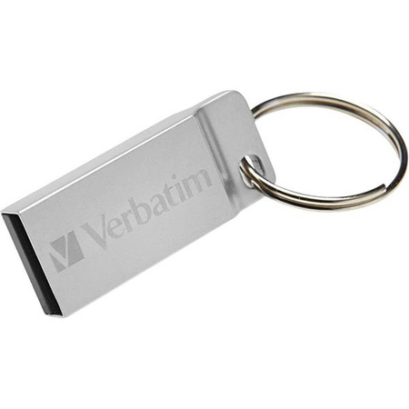 VERBATIM USB FLASH DISK, USB 2.0, 16GB, METAL EXECUTIVE, STORE N GO, SREBRNY, 98748, USB A, Z OCZKIEM NA BRELOK