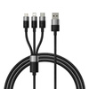 KABEL SZYBKIEGO ŁADOWANIA  BASEUS STARSPEED USB DO M+L+C 3.5A 0.6M(BLACK)