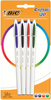 DŁUGOPIS BIC CRISTAL UP 949871 MIX 1.2MM BIAŁA OBUDOWA BLISTER 4SZT