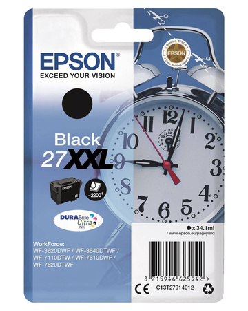 TUSZ ORYGINALNY EPSON T2791 C13T27914012 CZARNY 34,1 ML