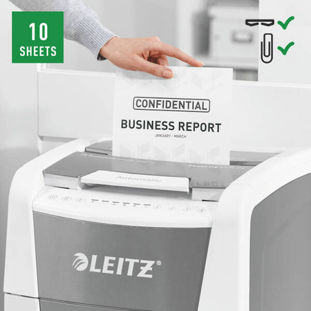 NISZCZARKA P-4 A4 LEITZ IQ OFFICE 300 80150000 10 KARTEK 4X30MM 60 LITRÓW
