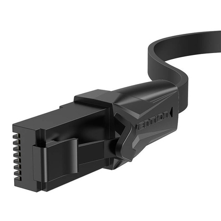 PŁASKI KABEL SIECIOWY UTP CAT. 6 VENTION IBABF RJ45 ETHERNET 1000MBPS 1M, CZARNY