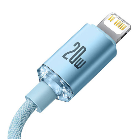 KABEL USB-C DO IP BASEUS CRYSTAL SHINE,  20W, 2M (NIEBIESKI)