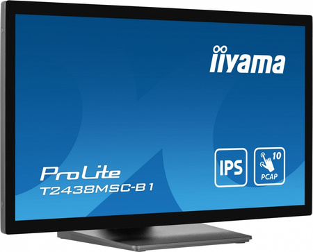 IIYAMA MONITOR 24 CALE T2438MSC-B1 IPS,FHD,DP,HDMI,2X2W,2XUSB,600(CD/M2),   10PKT.7H,IP1X(FRONT),PION/POZIOM