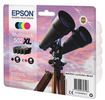 TUSZ ORYGINALNY EPSON 502XL C13T02W64010 CMYK 28,4 ML