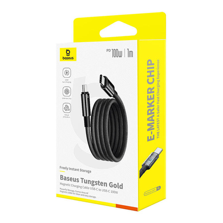 Kabel BASEUS Tungsten Gold USB-C-USB-C 1m (czarny)