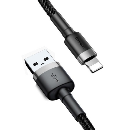 KABEL LIGHTNING USB BASEUS CAFULE 1,5A 2M (SZARO-CZARNY)