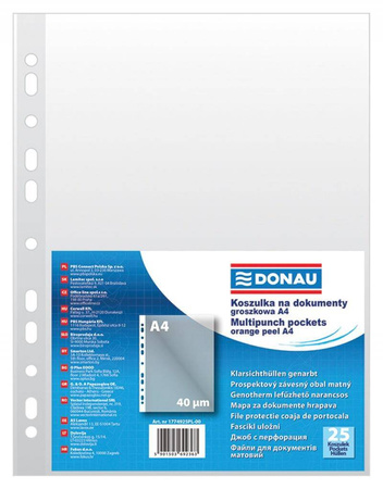 KOSZULKI GROSZKOWE A4 DONAU PP 40MIC 25SZT