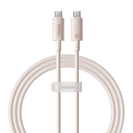 KABEL SZYBKO ŁADUJĄCY BASEUS USB-C DO USB-C HABITAT SERIES 100W, 1M (RÓŻOWY)
