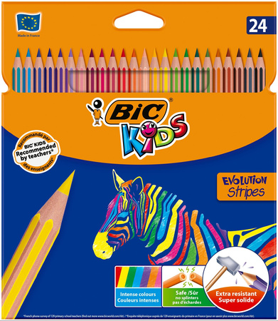 KREDKI OŁÓWKOWE BIC KIDS ECO EVOLUTION STRIPES 9505251 MIX*24