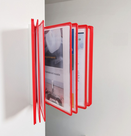 SYSTEM PREZENTACYJNY NAŚCIENNY Z 10 PANELAMI A4 LEVIATAN CZERWONY