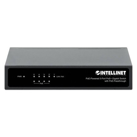 INTELLINET SWITCH GIGABIT 5XPOE PASSTHROUGH ZASILANY POE LUB AC,68W