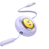 KABEL ŁADOWANIA 3W1 BASEUS USB DO USB-C, USB-M, LIGHTNING 3,5A, 1,1M (FIOLETOWY)