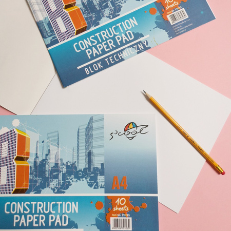 BLOK TECHNICZNY A4 S'COOL BIAŁY 10KART