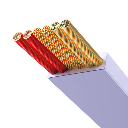 KABEL USB 3W1 BASEUS BRIGHT MIRROR 3, MICRO USB / LIGHTNING / USB-C, 66W / 2A, 1.1M (FIOLETOWY)