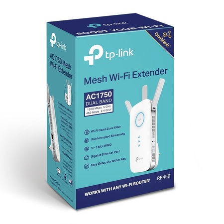 TP-LINK WZMACNIACZ SYGNAŁU RE450 AC1750 DUAL BAND WIFI RANGE EXT