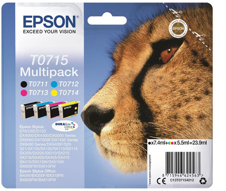TUSZ ORYGINALNY EPSON T0715 C13T07154012 CMYK 24,5 ML