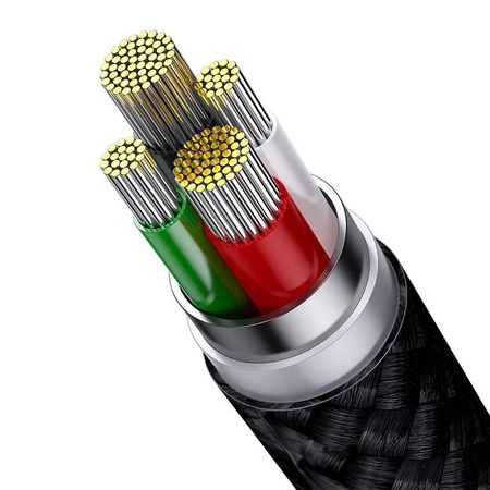 KABEL SZYBKIEGO ŁADOWANIA  BASEUS STARSPEED USB DO M+L+C 3.5A 0.6M(BLACK)