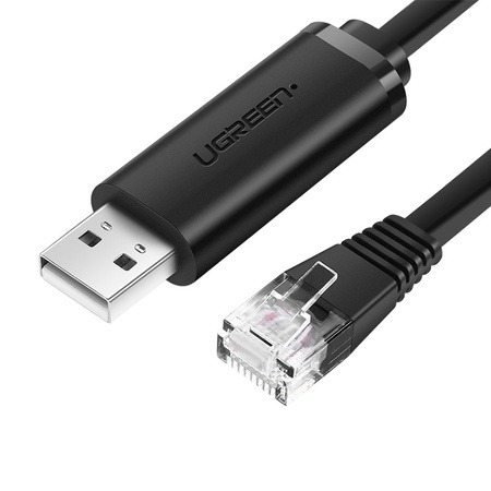 KABEL KONSOLOWY UGREEN CM204, USB - RJ45 DO URZĄDZEŃ SIECIOWYCH, 1.5M (CZARNY)
