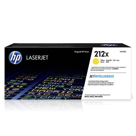 HP ORYGINALNY TONER W2122X, YELLOW, 10000S, HP 212X, HIGH YIELD, HP COLOR LASERJET ENTERPRISE M554DN,M555DN,M555X, O