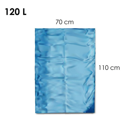 WORKI NA ŚMIECI LDPE NIEBIESKIE 120L 25SZT