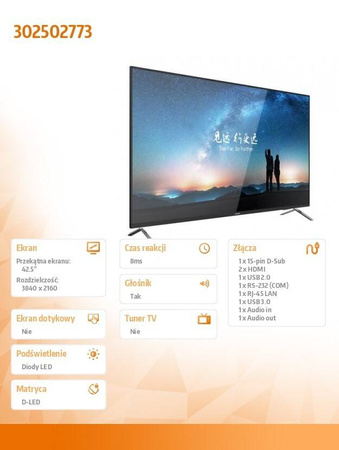 HIKVISION MONITOR 42.5 CALA DS-D5043UC