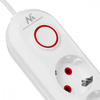 MACLEAN LISTWA ZASILAJĄCA MCE394 W 3 GNIAZDA 3XUSB, 110-240V AC 50/60, 2.1A MAX 2500W, BIAŁA