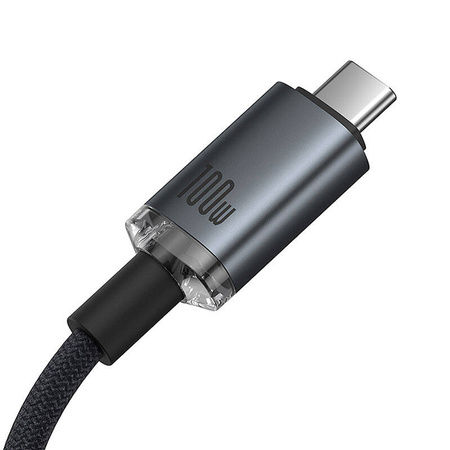 KABEL USB-C DO USB-C BASEUS CRYSTAL SHINE 100W, 1,5M 20GB (CZARNY)
