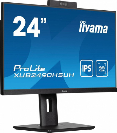 IIYAMA MONITOR 24 CALE XUB2490HSUH-B1 IPS,FHD,CAM,MIC,HDMI,DP,3XUSB(3.2), 100HZ,250CD,4MS,ADAPTIVE SYNC,FLICKERFREE,2X2W,WINDOWS HELLO