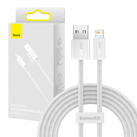 KABEL USB DO LIGHTNING BASEUS DYNAMIC, 2.4A, 2M (BIAŁY)