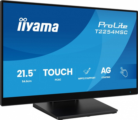 IIYAMA MONITOR 24 CALE T2254MSC-B2AG  POJ.10PKT.IPS,POWŁOKA AG, 300CD, FHD,  HDMI,DP,2XUSB,7H