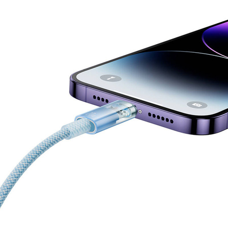 KABEL SZYBKO ŁADUJĄCY BASEUS USB-C DO LIGHTNING  EXPLORER SERIES 1M, 20W (NIEBIESKI)