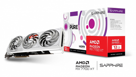 SAPPHIRE TECHNOLOGY KARTA GRAFICZNA RADEON RX 7700 XT PURE 12G GDDR6 192BIT 2DP/2HDMI